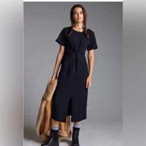 Twist Front Dress MIDI Daily Practice Anthropologie